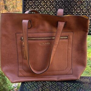 Steve Madden Tan Leather Tote with Front Zip​